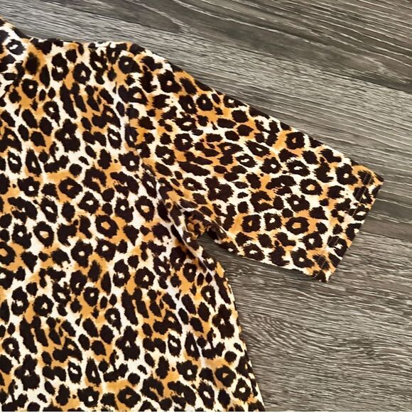 Anthropologie Animal Print Short Sleeve Mockneck - Picture 4 of 8